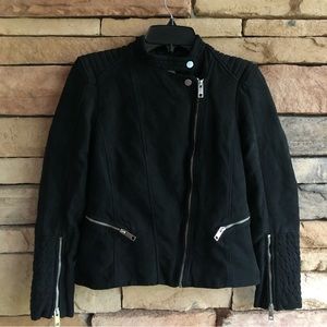 H&M black faux suede full zip jacket EUC 6